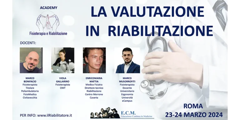 Locandina Valutazione in Riabilitazione Marzo 2024